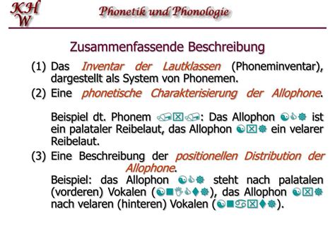  Zusammenfassende Beschreibung